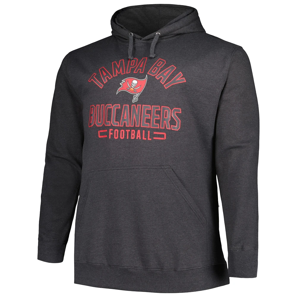 Men's Fanatics Heather Charcoal Tampa Bay Buccaneers Big & Tall Pullover Hoodie