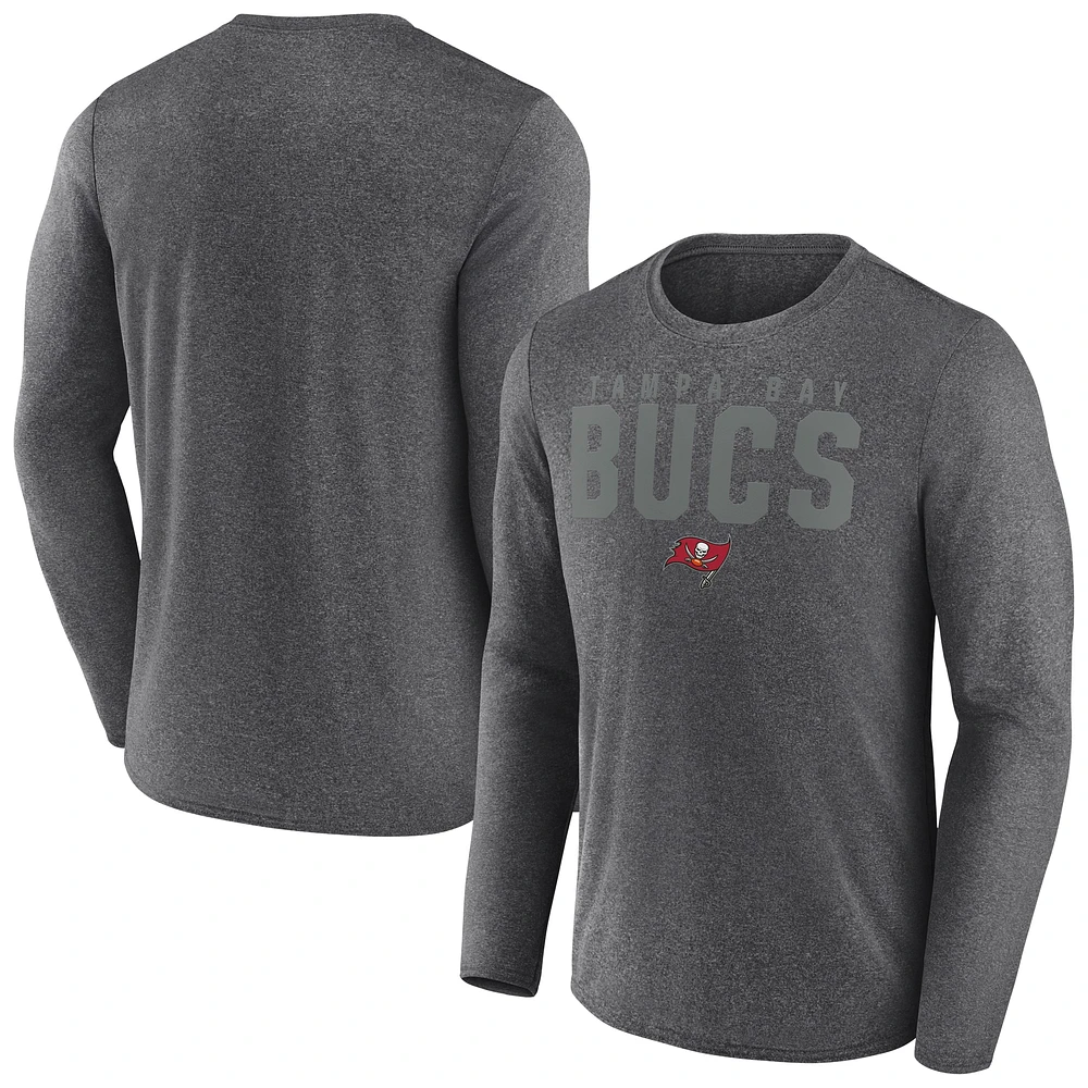 Men's Fanatics  Heather Charcoal Tampa Bay Buccaneers Blackout Long Sleeve T-Shirt