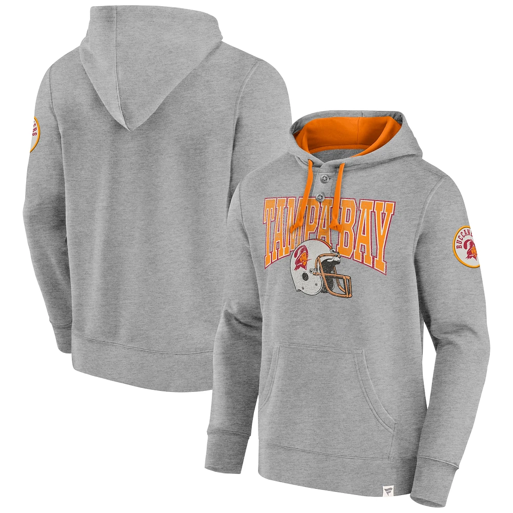 Sweat à capuche fanatiques gris chiné pour hommes Tampa Bay Buccaneers Label Maker