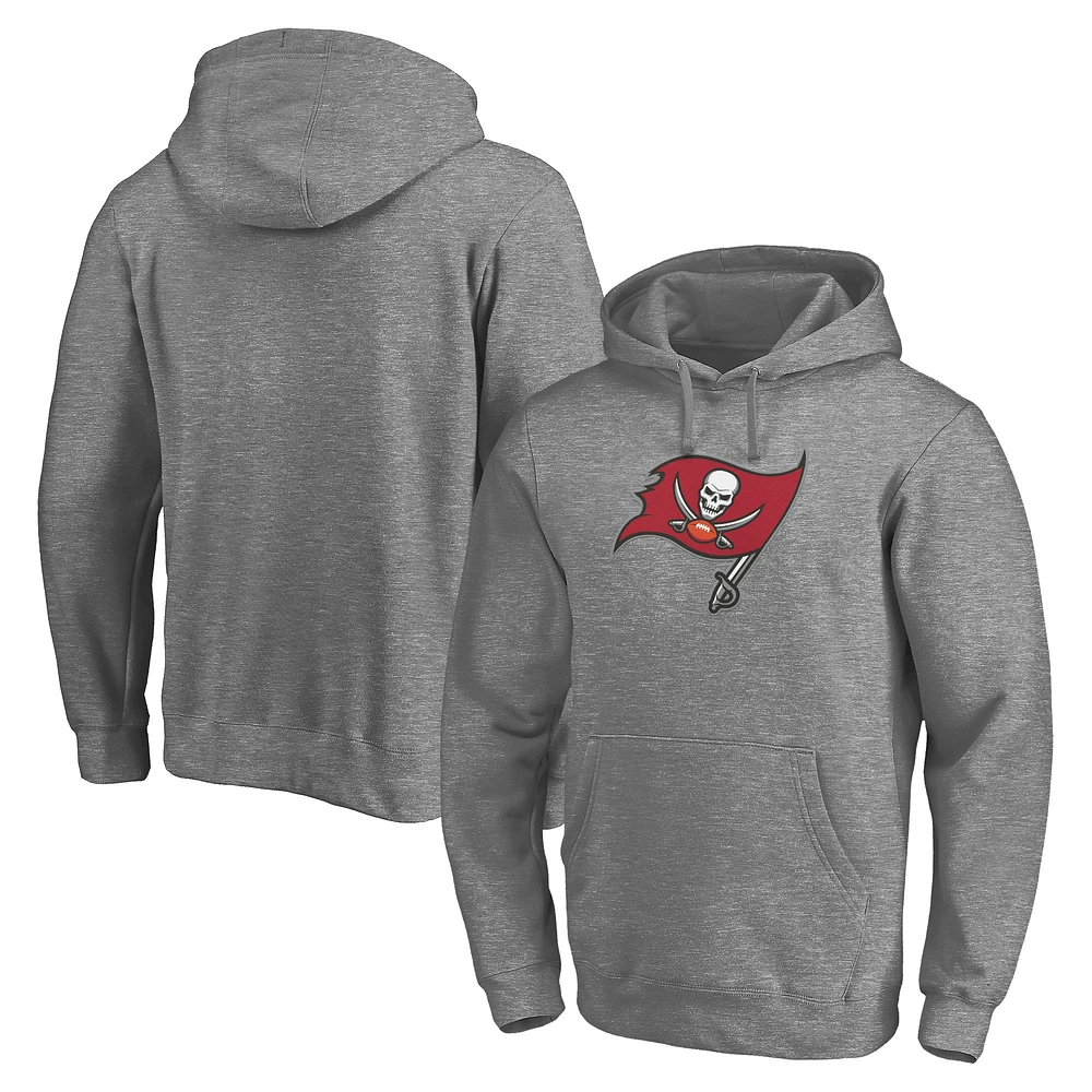 Sweat à capuche avec logo principal Fanatics pour hommes, gris chiné, Tampa Bay Buccaneers, Big & Tall