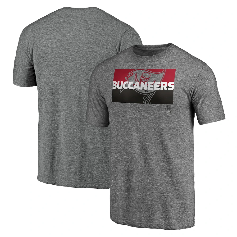 T-shirt pour hommes fanatiques de marque gris chiné Tampa Bay Buccaneers Team Block Party Square Off