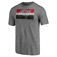 Men's Fanatics Heathered Gray Tampa Bay Buccaneers Block Party Square Off Tri-Blend - T-Shirt