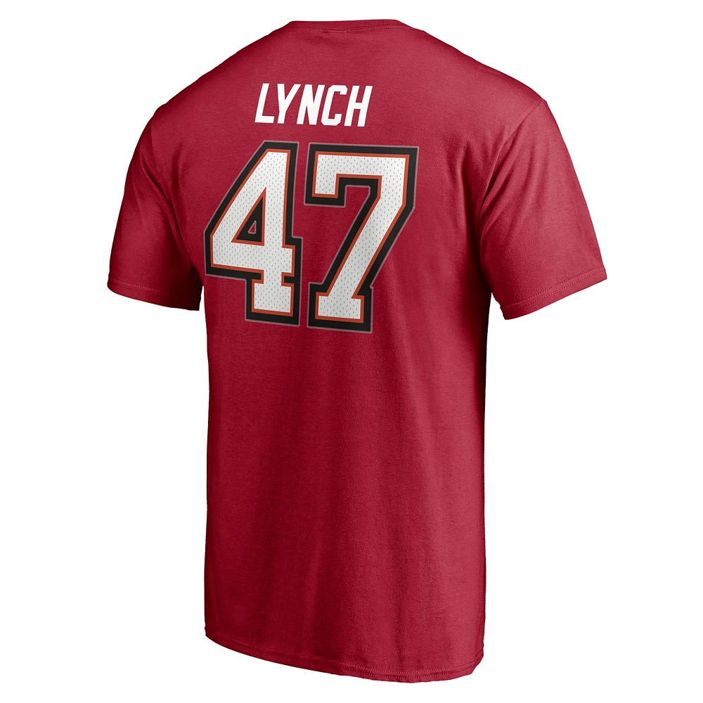 Men's Fanatics John Lynch Red Tampa Bay Buccaneers NFL Hall of Fame Class 2021 Name & Number T-Shirt