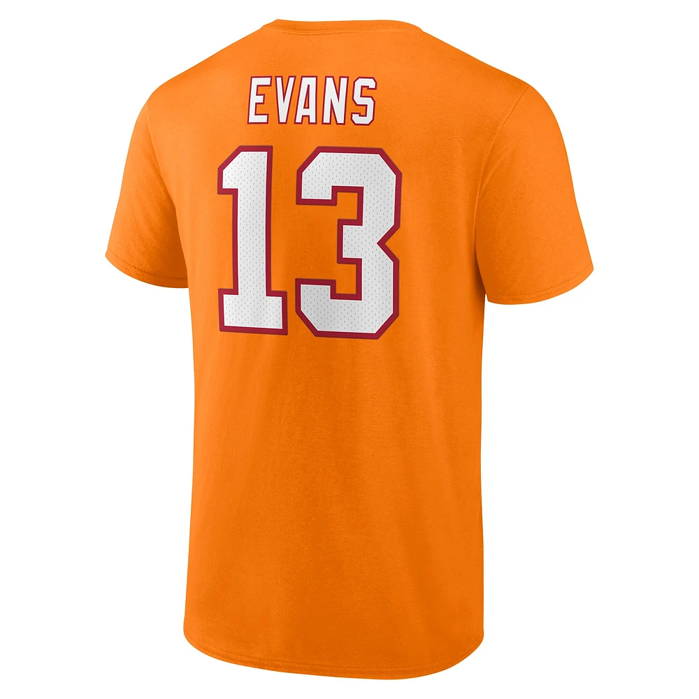 Fanatics pour hommes Mike Evans Orange Tampa Bay Buccaneers Throwback Player Icon Nom et numéro T-shirt