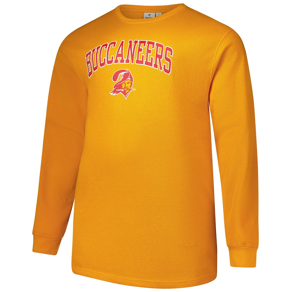 Men's Fanatics Orange Tampa Bay Buccaneers Big & Tall Throwback Thermal Long Sleeve T-Shirt