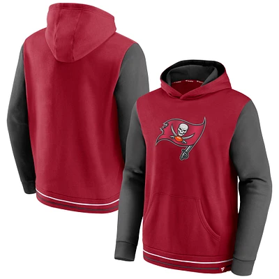 Men's Fanatics Red/Pewter Tampa Bay Buccaneers Block Party Pullover Hoodie