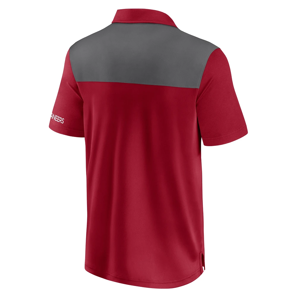 Men's Fanatics  Red/Pewter Tampa Bay Buccaneers Colorblock Polo