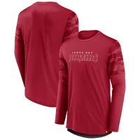 Men's Fanatics Red/Pewter Tampa Bay Buccaneers Square Off Long Sleeve T-Shirt