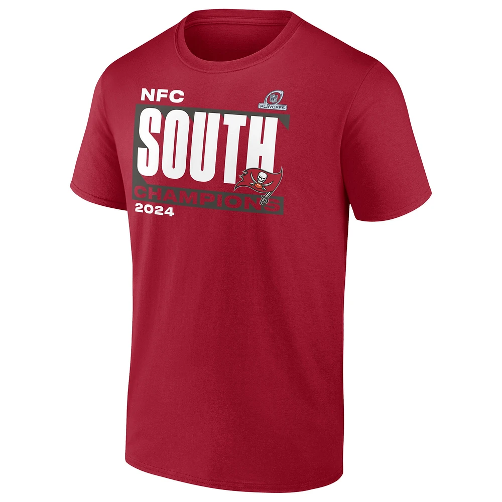 Men's Fanatics  Red Tampa Bay Buccaneers 2024 NFC South Division Champions Conquer T-Shirt