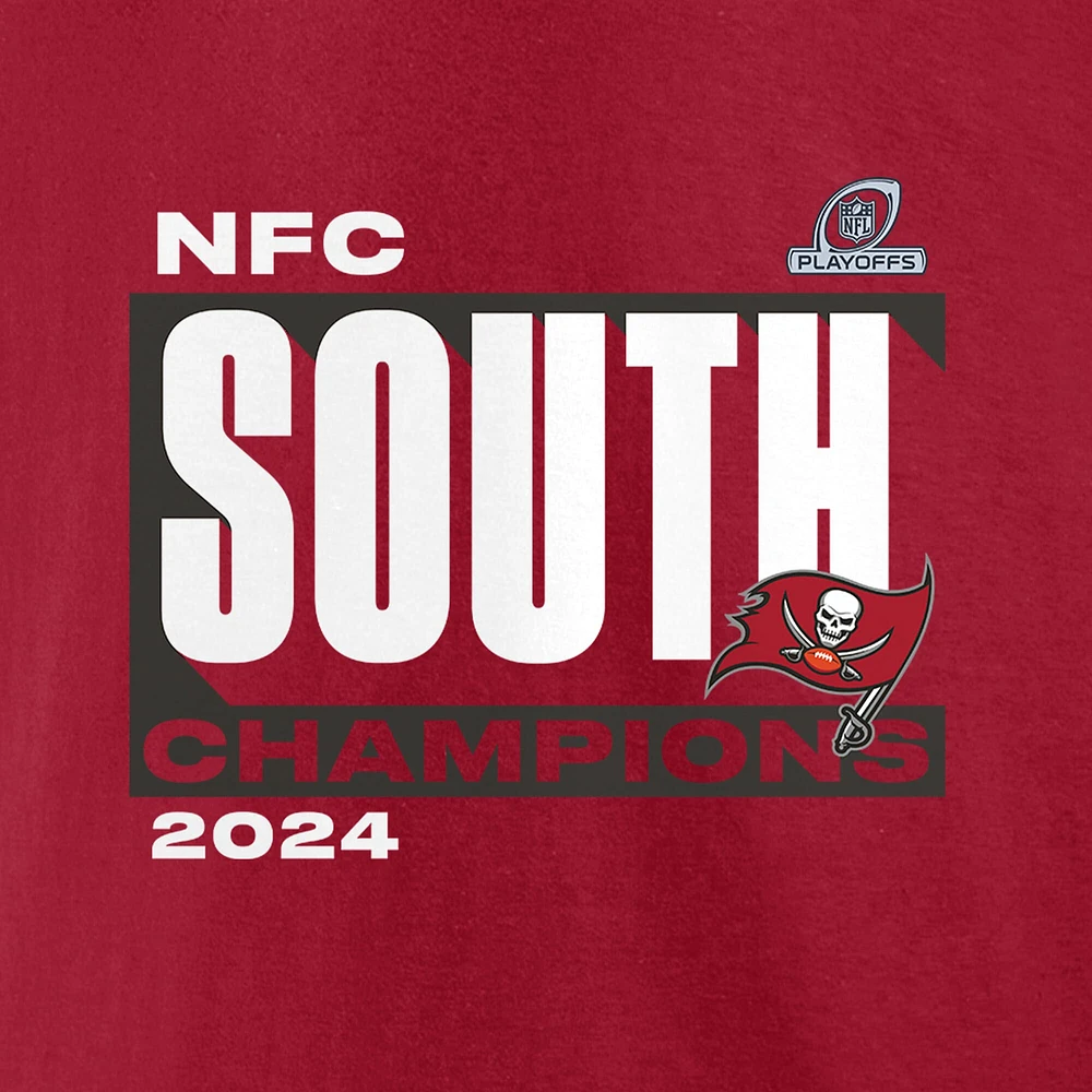 T-shirt Fanatics rouge pour hommes Tampa Bay Buccaneers Champions de la division sud NFC 2024 Conquer