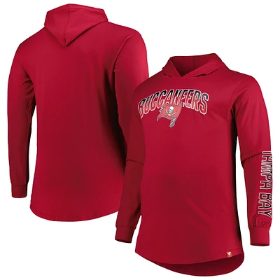 Men's Fanatics Red Tampa Bay Buccaneers Big & Tall Front Runner Pullover Hoodie