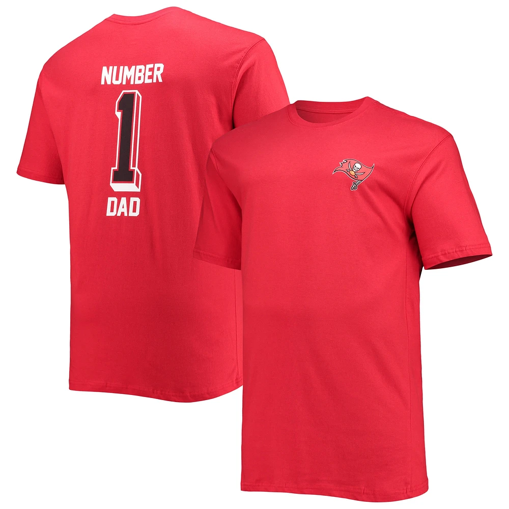 T-shirt à 2 coups Fanatics pour hommes, rouge Tampa Bay Buccaneers Big & Tall #1 Dad 2-Hit