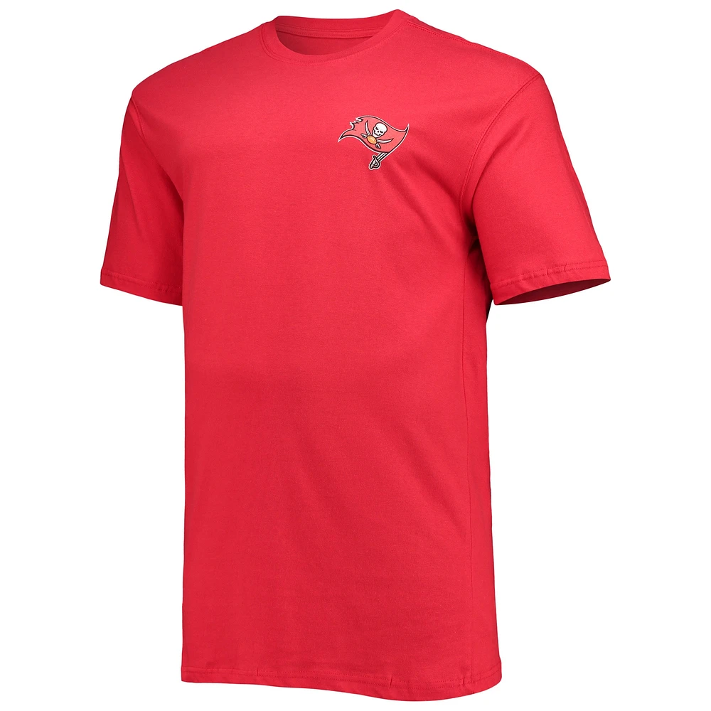 T-shirt à 2 coups Fanatics pour hommes, rouge Tampa Bay Buccaneers Big & Tall #1 Dad 2-Hit