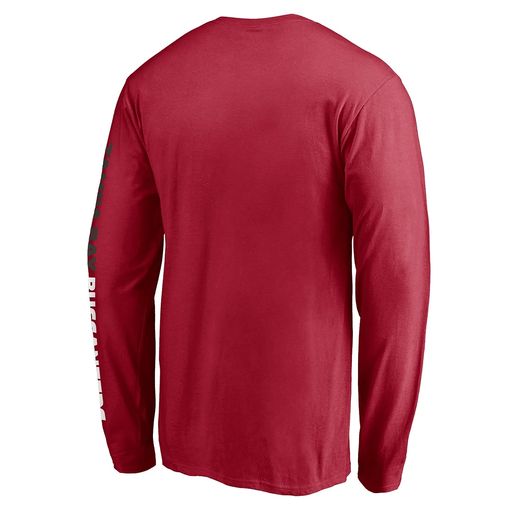 Men's Fanatics Red Tampa Bay Buccaneers Block Party Front Runner Long Sleeve - T-Shirt