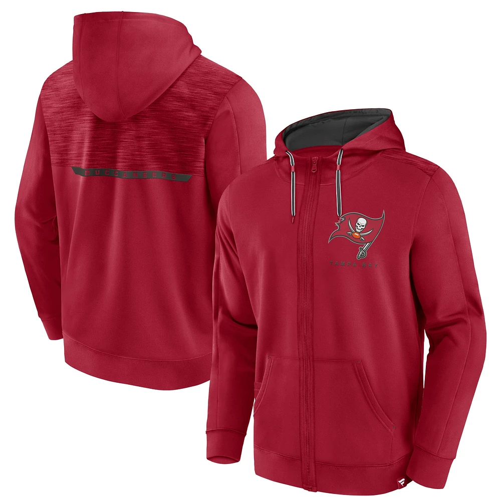 Men's Fanatics  Red Tampa Bay Buccaneers Defender Evo Full-Zip Hoodie