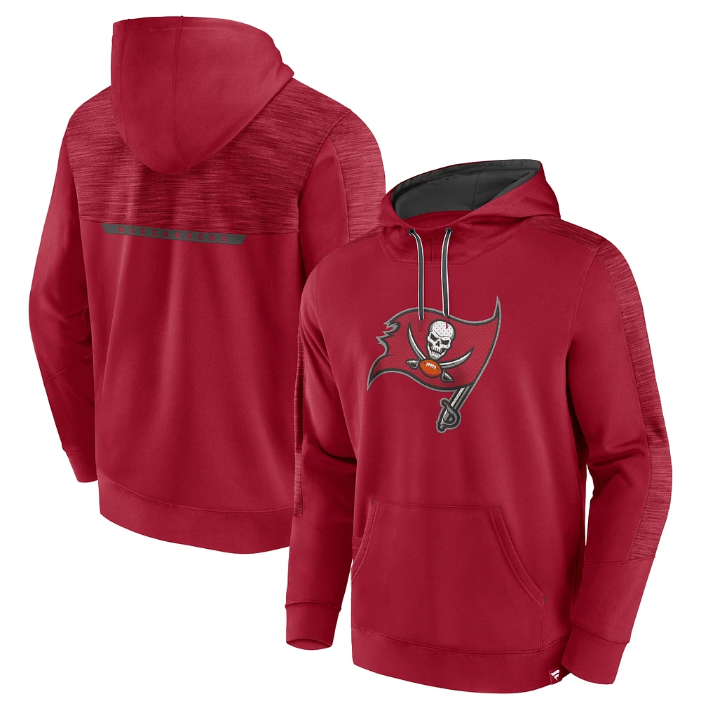 Men's Fanatics Red Tampa Bay Buccaneers Defender Evo Pullover Hoodie