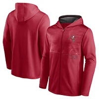 Veste à capuche entièrement zippée Fanatics pour hommes, rouge, Tampa Bay Buccaneers Defender