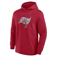 Men's Fanatics Red Tampa Bay Buccaneers Elements Blaze Tri-Blend Long Sleeve Hoodie T-Shirt