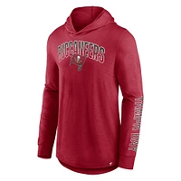 Men's Fanatics Red Tampa Bay Buccaneers Front Runner Long Sleeve Hooded T-Shirt