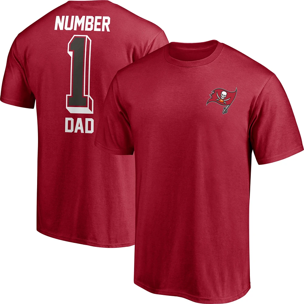 Men's Fanatics Red Tampa Bay Buccaneers #1 Dad T-Shirt