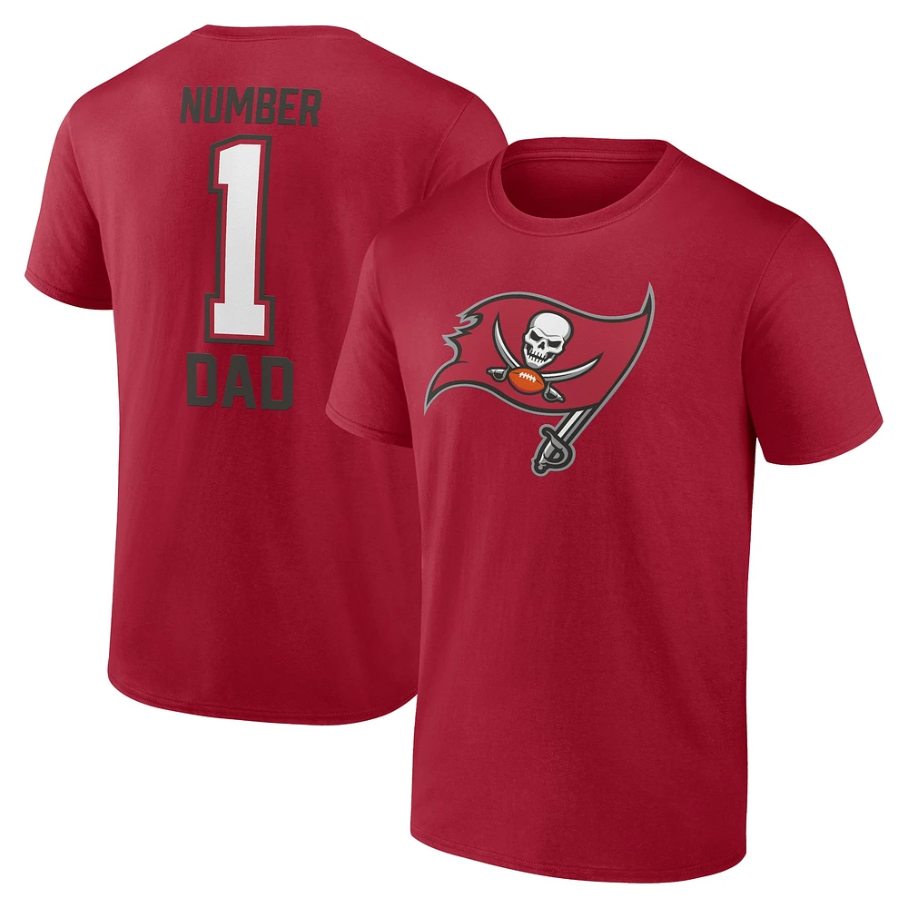 Men's Fanatics Red Tampa Bay Buccaneers #1 Dad T-Shirt