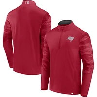 Veste rouge à quart de zip Fanatics Tampa Bay Buccaneers Ringer pour hommes