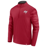 Veste rouge à quart de zip Fanatics Tampa Bay Buccaneers Ringer pour hommes