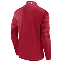 Veste rouge à quart de zip Fanatics Tampa Bay Buccaneers Ringer pour hommes