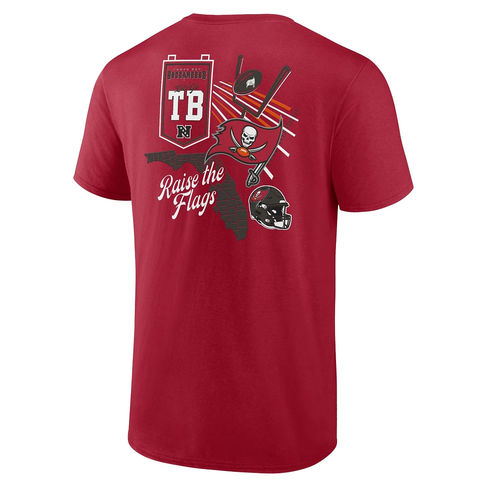 T-shirt rouge Fanatics Tampa Bay Buccaneers Split Zone pour hommes