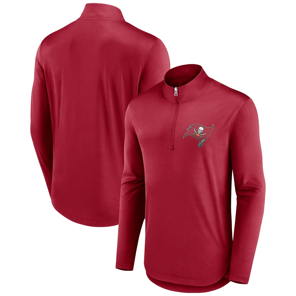 Haut à quart de zip Tough Minded Fanatics pour hommes, rouge, Tampa Bay Buccaneers