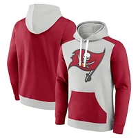 Men's Fanatics Silver/Red Tampa Bay Buccaneers Big & Tall Team Fleece Pullover Hoodie