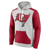 Sweat à capuche en polaire Fanatics pour hommes, argent/rouge, Tampa Bay Buccaneers Big & Tall Team