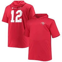 Men's Fanatics Tom Brady Red Tampa Bay Buccaneers Big & Tall Player Name Number Hoodie T-Shirt