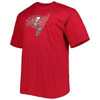 T-shirt avec logo et nom du joueur Fanatics Tom Brady Red Tampa Bay Buccaneers Big & Tall pour hommes