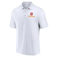 Ensemble de deux polos Throwback Tampa Bay Buccaneers Fanatics pour hommes, blanc/orange