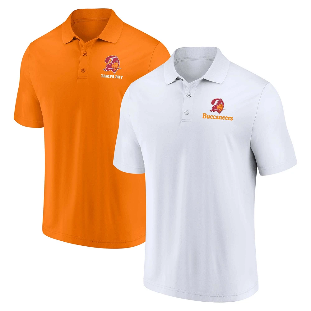 Men's Fanatics White/Orange Tampa Bay Buccaneers Throwback Two-Pack Polo Set