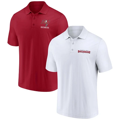 Ensemble de deux polos Lockup Fanatics pour hommes, blanc/rouge, Tampa Bay Buccaneers