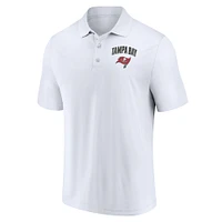 Polo blanc Push Back des Buccaneers de Tampa Bay Fanatics pour hommes