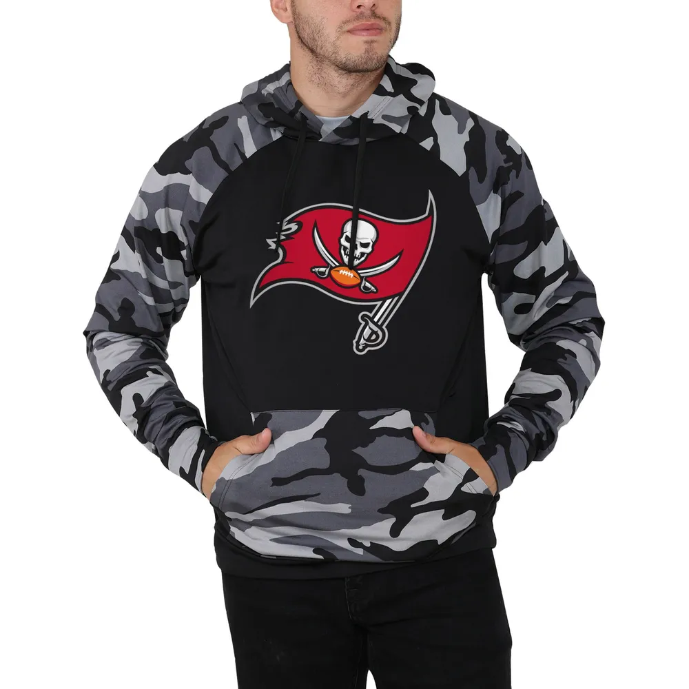 Raglan des Buccaneers de Tampa Bay FOCO noir/camouflage pour homme - Chandail à capuchon