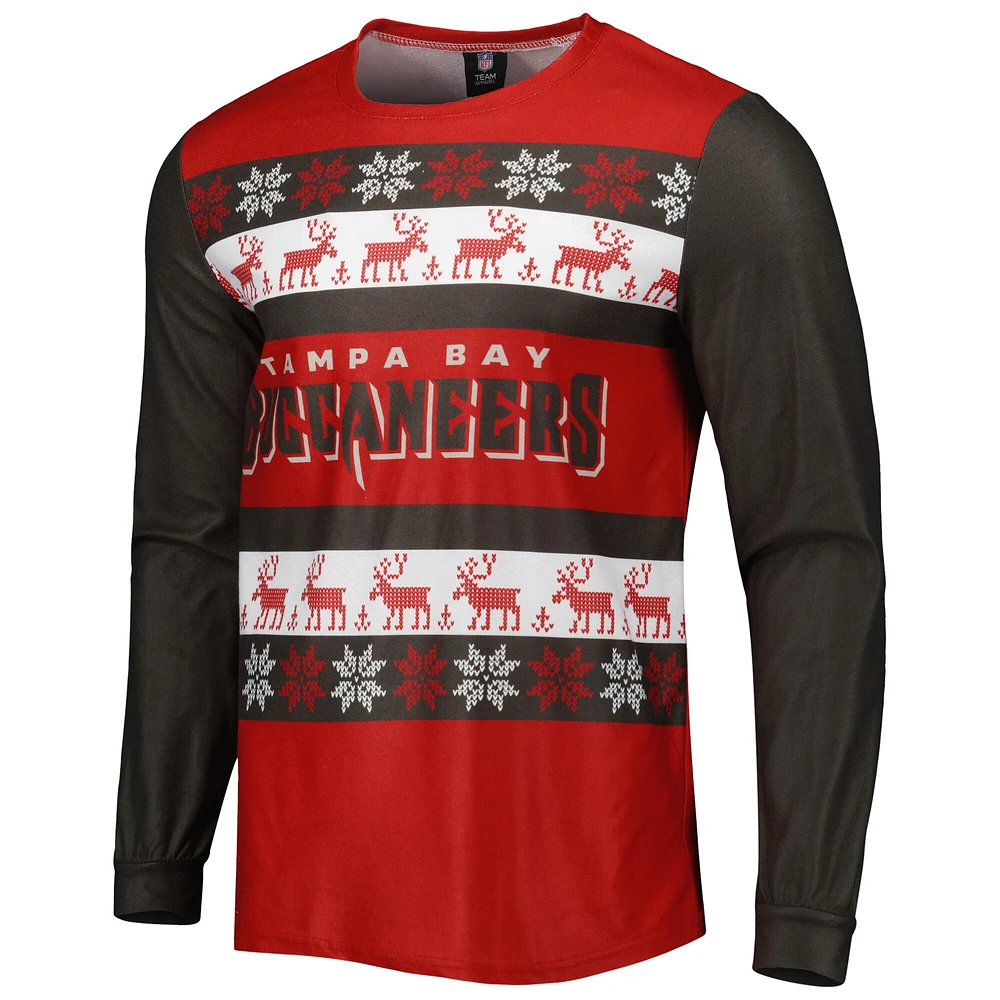 FOCO Red Tampa Bay Buccaneers Wordmark Ugly Pyjama pour homme