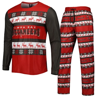 FOCO Red Tampa Bay Buccaneers Wordmark Ugly Pyjama pour homme
