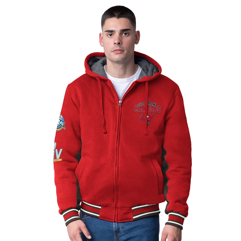 Veste à capuche zippée commémorative G-III Extreme Red Tampa Bay Buccaneers No Huddle pour homme