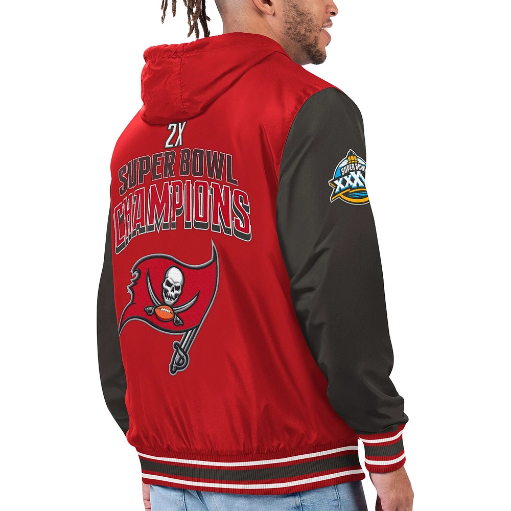 Veste réversible entièrement zippée commémorative G-III Sports by Carl Banks pour hommes, rouge/étain, Tampa Bay Buccaneers