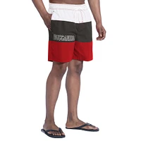 Short de bain G-III Sports by Carl Banks pour homme rouge/étain Tampa Bay Buccaneers Sunrise Volley