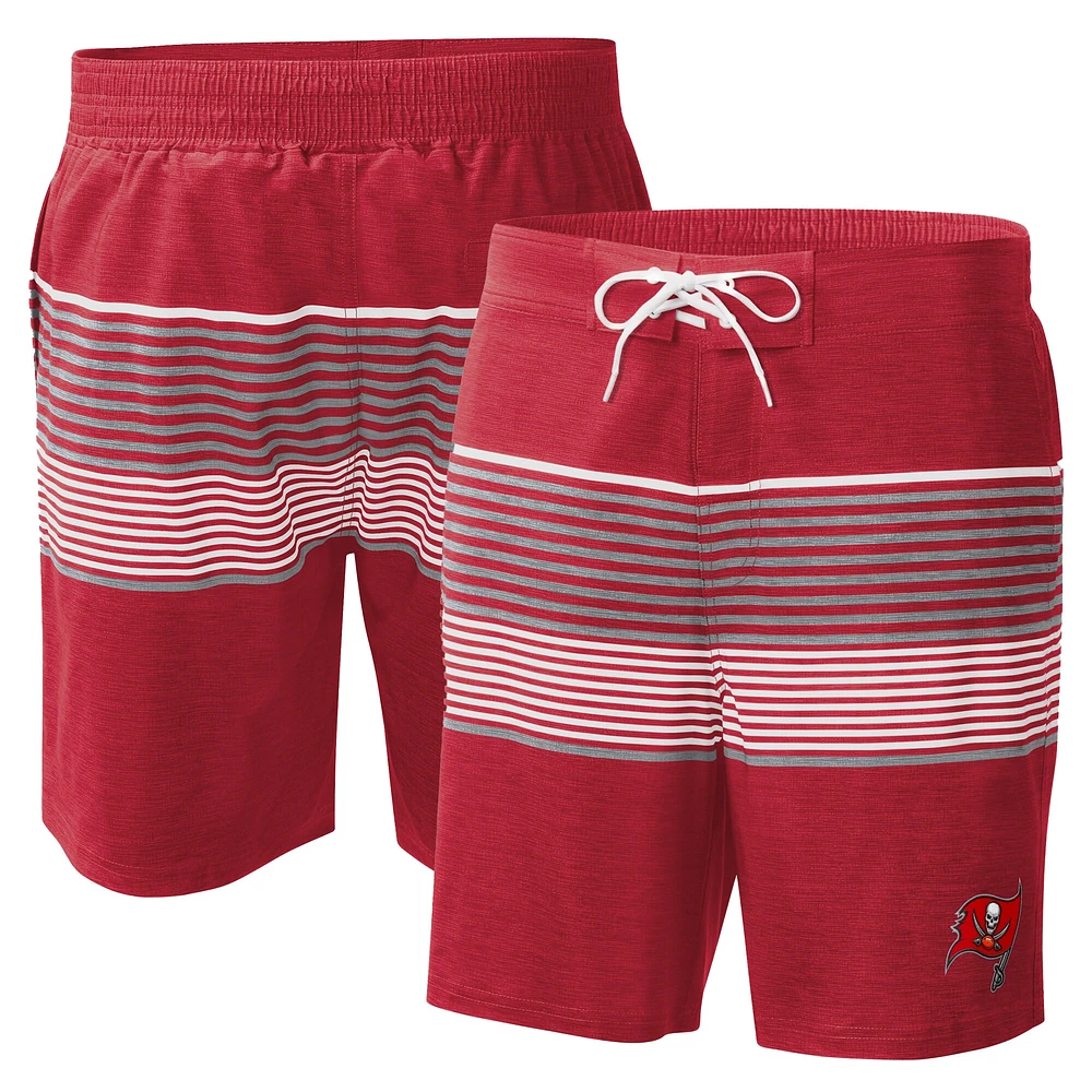 Short de bain pour homme G-III Sports by Carl Banks Rouge Tampa Bay Buccaneers Coastline Volley