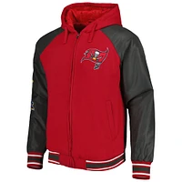 G-III Sports by Carl Banks pour homme Rouge Tampa Bay Buccaneers Sweat à capuche raglan entièrement zippé Varsity Jacket