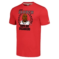 Men's Homage  Ronde Barber Heathered Red Tampa Bay Buccaneers Caricature Retired Player Tri-Blend T-Shirt