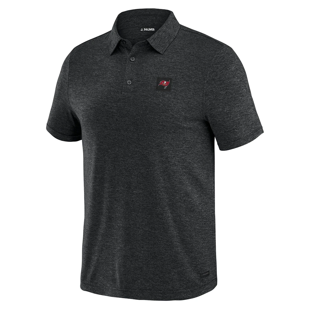 Polo noir à quatre points J. Palmer pour homme des Buccaneers de Tampa Bay