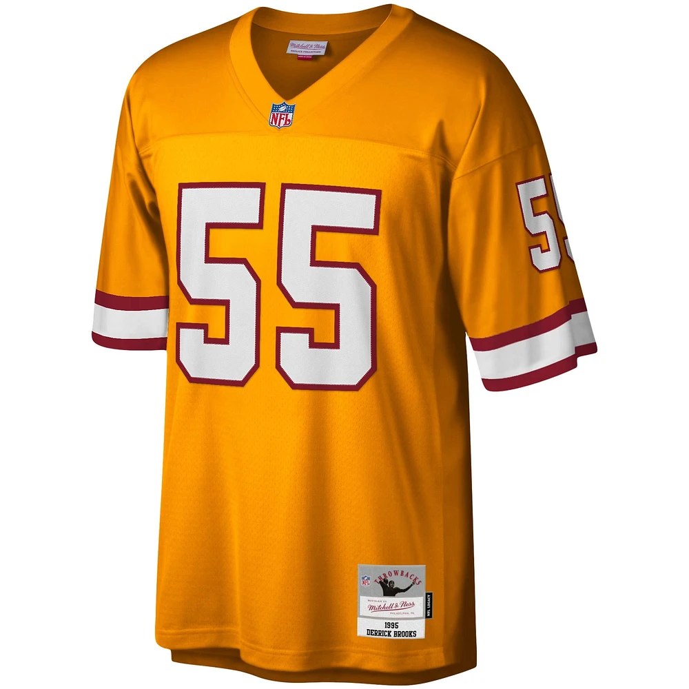 Maillot de joueur retraité Mitchell & Ness Derrick Brooks Orange Tampa Bay Buccaneers Big Tall 1995 Legacy pour hommes