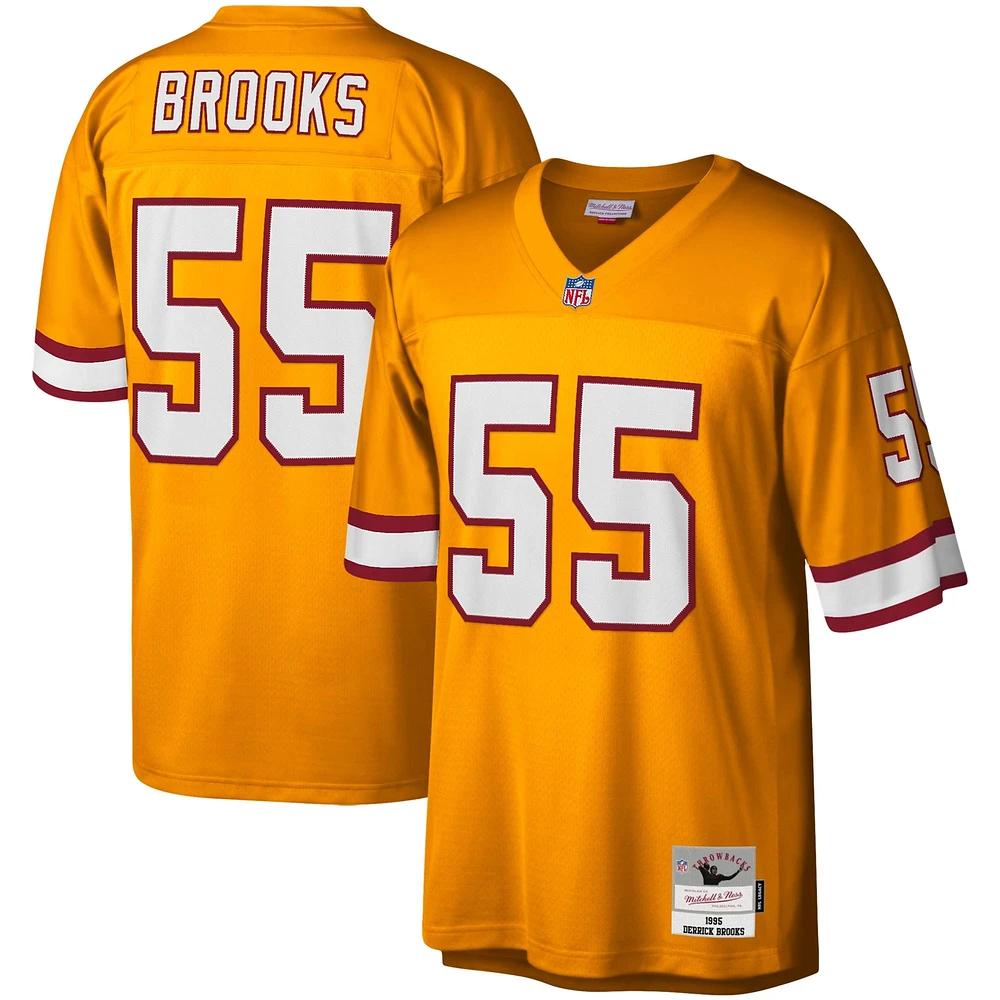 Maillot de joueur retraité Mitchell & Ness Derrick Brooks Orange Tampa Bay Buccaneers Big Tall 1995 Legacy pour hommes